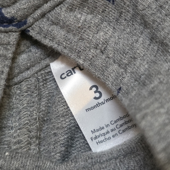 Gray Dinosaur Print Baby Overalls - Picture 3 of 3